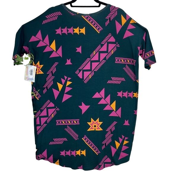 LuLaRoe Irma NWT SS Small Beautiful Pink Orange Black Oversized Tunic Top - Picture 3 of 16